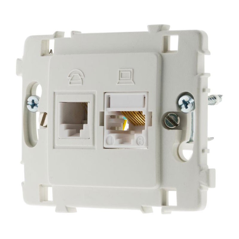 RJ11 RJ45 Aansluiting Clarys Kaal Wit