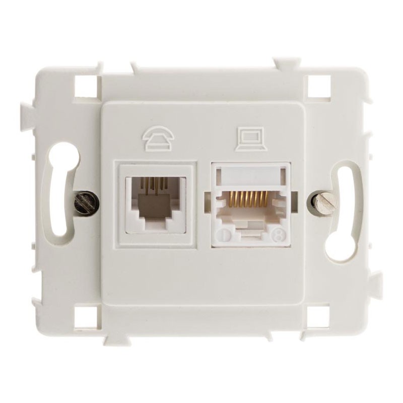 RJ11 RJ45 Aansluiting Clarys Kaal Wit